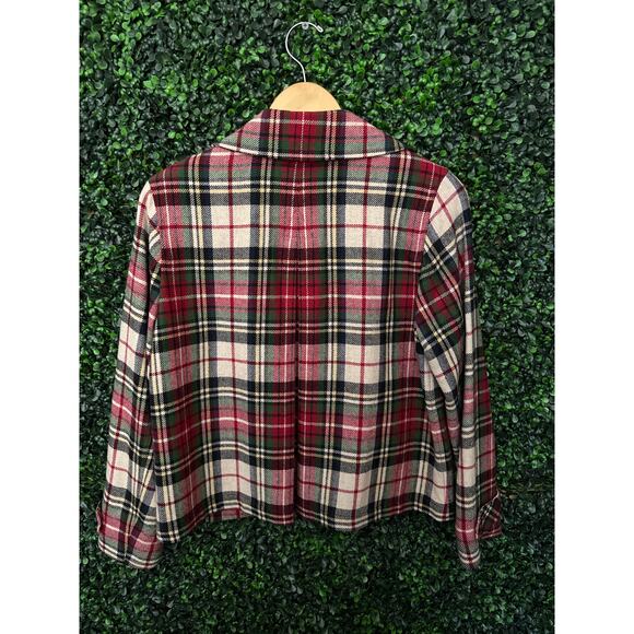 Coldwater Creek, red and beige Plaid blazer, Woman’s size petite 10 - Picture 6 of 6
